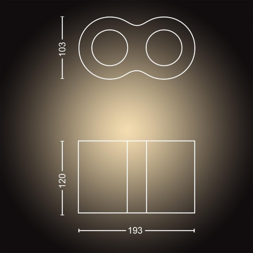 Philips - Dimbare LED Spot Hue PILLAR 2xGU10/4,2W/230V 2200-6500K + afstandsbediening zwart