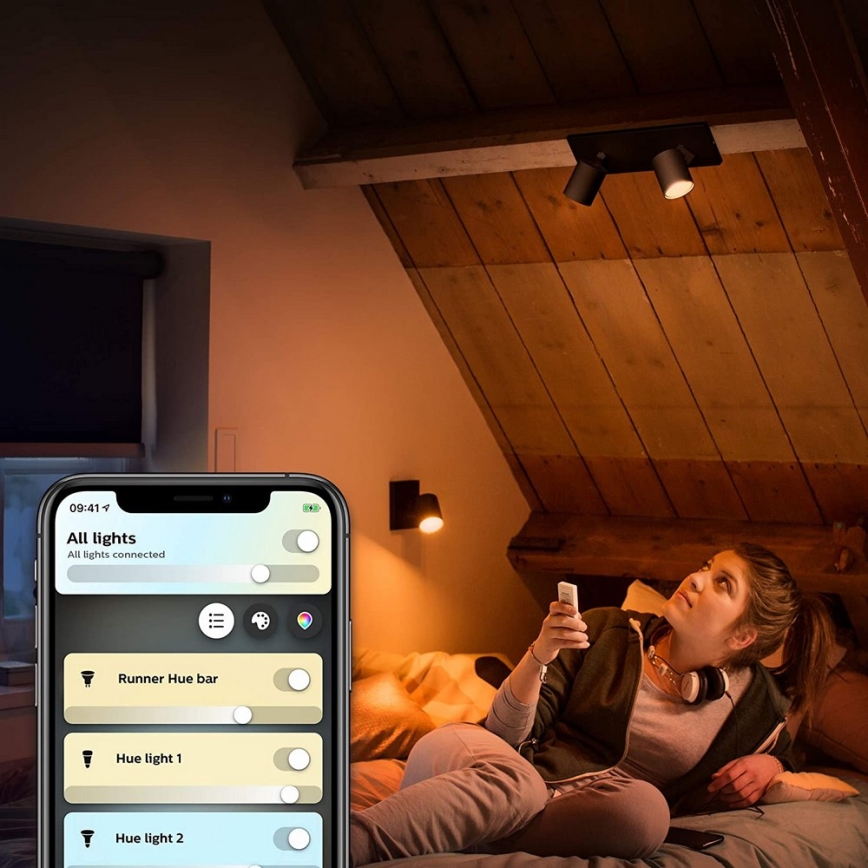 Philips - Dimbare LED Spot Hue RUNNER 2xGU10/4,2W/230V 2200-6500K + afstandsbediening wit