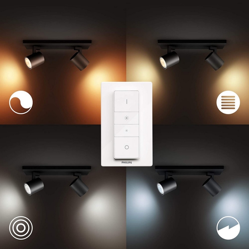 Philips - Dimbare LED Spot Hue RUNNER 2xGU10/4,2W/230V 2200-6500K + afstandsbediening wit