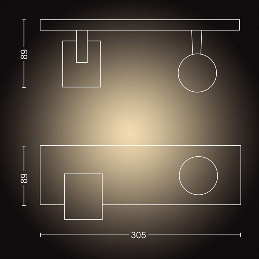 Philips - Dimbare LED Spot Hue RUNNER 2xGU10/4,2W/230V 2200-6500K + afstandsbediening wit
