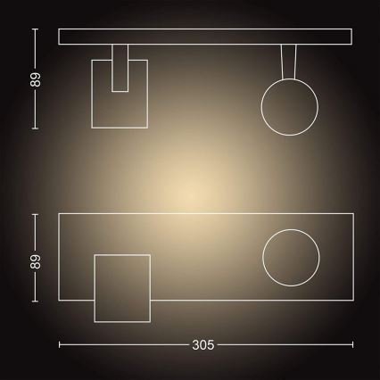 Philips - Dimbare LED Spot Hue RUNNER 2xGU10/4,2W/230V 2200-6500K + afstandsbediening zwart