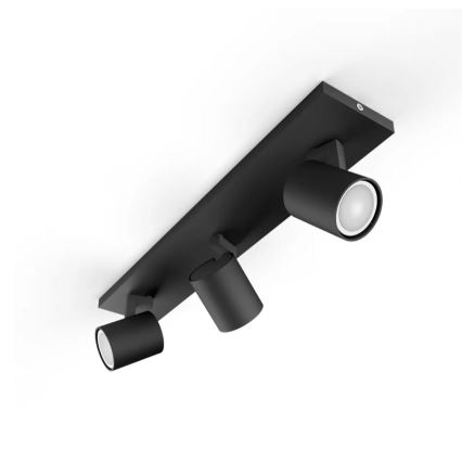 Philips - Dimbare LED Spot Hue RUNNER 3xGU10/4,2W/230V 2200-6500K + afstandsbediening zwart