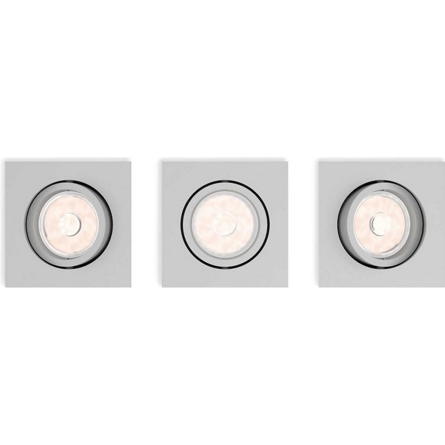 Philips  Enneper- 50193/87/PN - Set van 3 Inbouwlampen 1xGU10/5,5W/230V