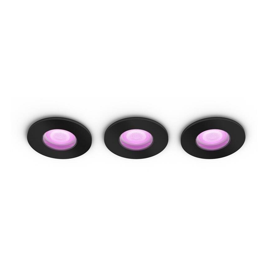 Philips-Ensemble 3x Luminaire encastrable LED RGBW à intensité variable de salle de bain Hue XAMENTO 1xGU10/5,7W/230V