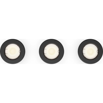 Philips - Ensemble de 3 spots encastrés PERIDOT 1xGU10/7W/230V noirs