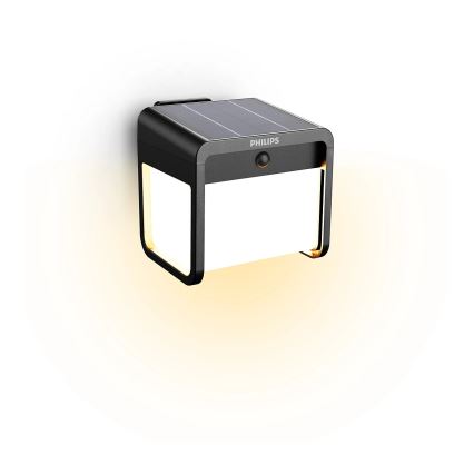 Philips - LED Solarlamp voor aan de muur met bewegings- en schemersensor EZRA LED/1,8W/3,7V 2600 mAh 3000K IP44