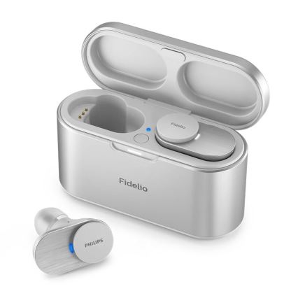 Philips Fidelio T1WT/00 - Draadloze hoofdtelefoons IPX4 2x 60 mAh + 650 mAh zilver