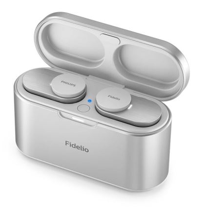 Philips Fidelio T1WT/00 - Draadloze hoofdtelefoons IPX4 2x 60 mAh + 650 mAh zilver