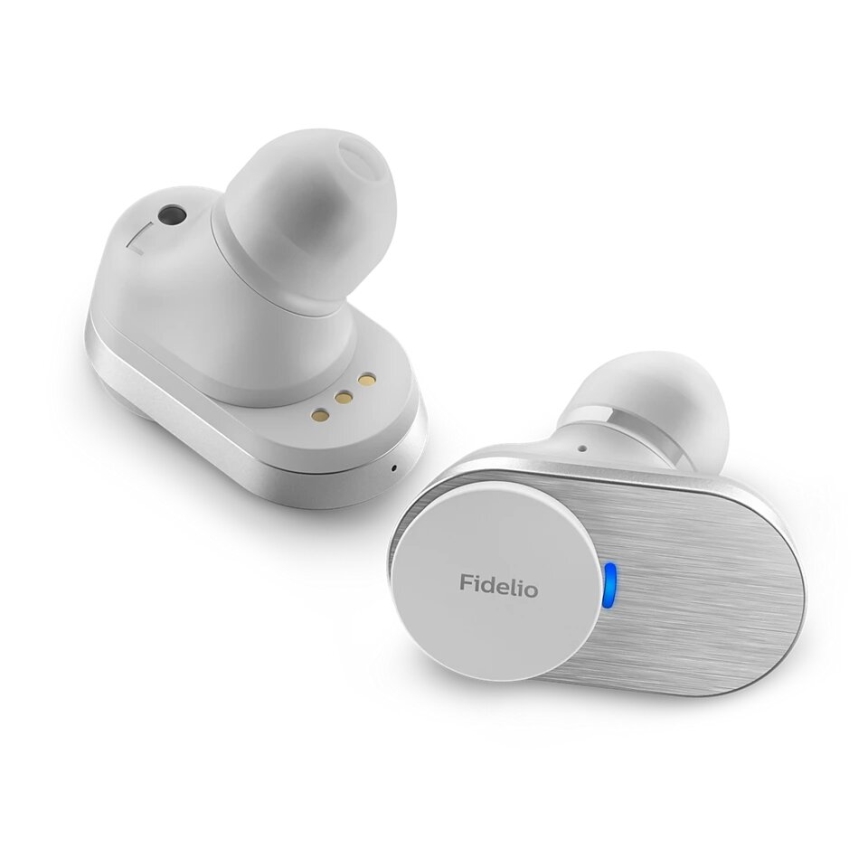 Philips Fidelio T1WT/00 - Draadloze hoofdtelefoons IPX4 2x 60 mAh + 650 mAh zilver