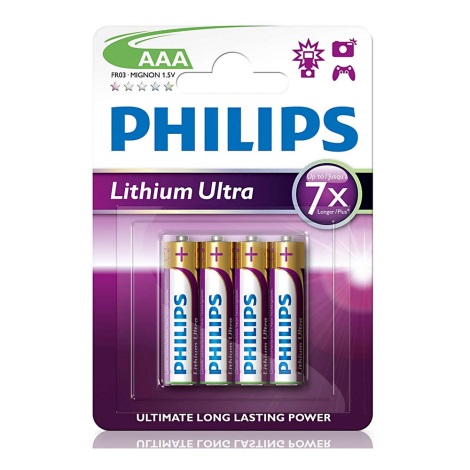 Philips FR03LB4A/10 - 4 st. Lithium batterij AAA LITHIUM ULTRA 1,5V