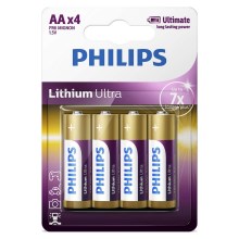 Philips FR6LB4A/10 - 4 st. Lithium batterij AA LITHIUM ULTRA 1,5V 2400mAh