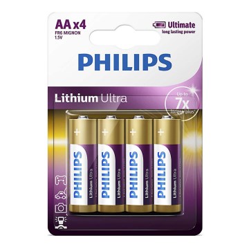 Philips FR6LB4A/10 - 4 st. Lithium batterij AA LITHIUM ULTRA 1,5V 2400mAh