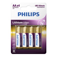 Philips FR6LB4A/10 - 4 st. Lithium batterij AA LITHIUM ULTRA 1,5V