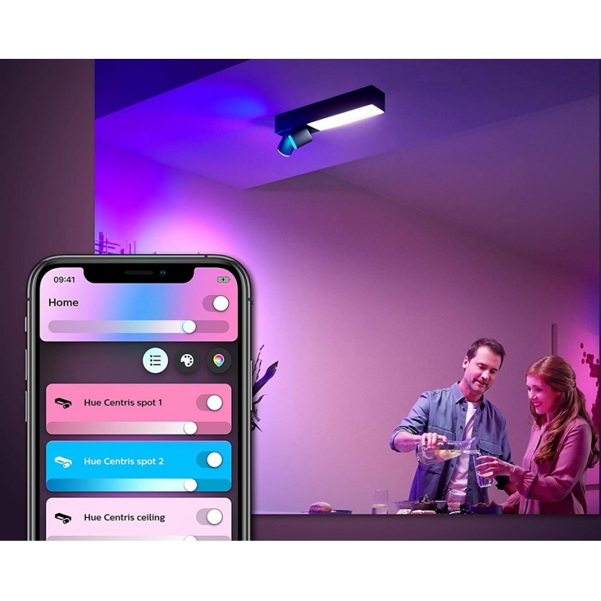 Philips - LED RGBW Dimbare inbouwspot Hue CENTRIS LED/11W/230V + 2xGU10/5,7W