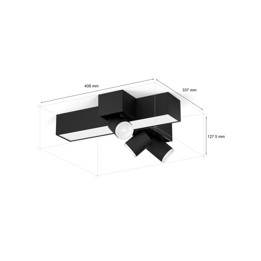 Philips - LED RGBW Dimbare inbouwspot Hue CENTRIS 3xGU10/4,2W/230V + LED/11W 2000-6500K