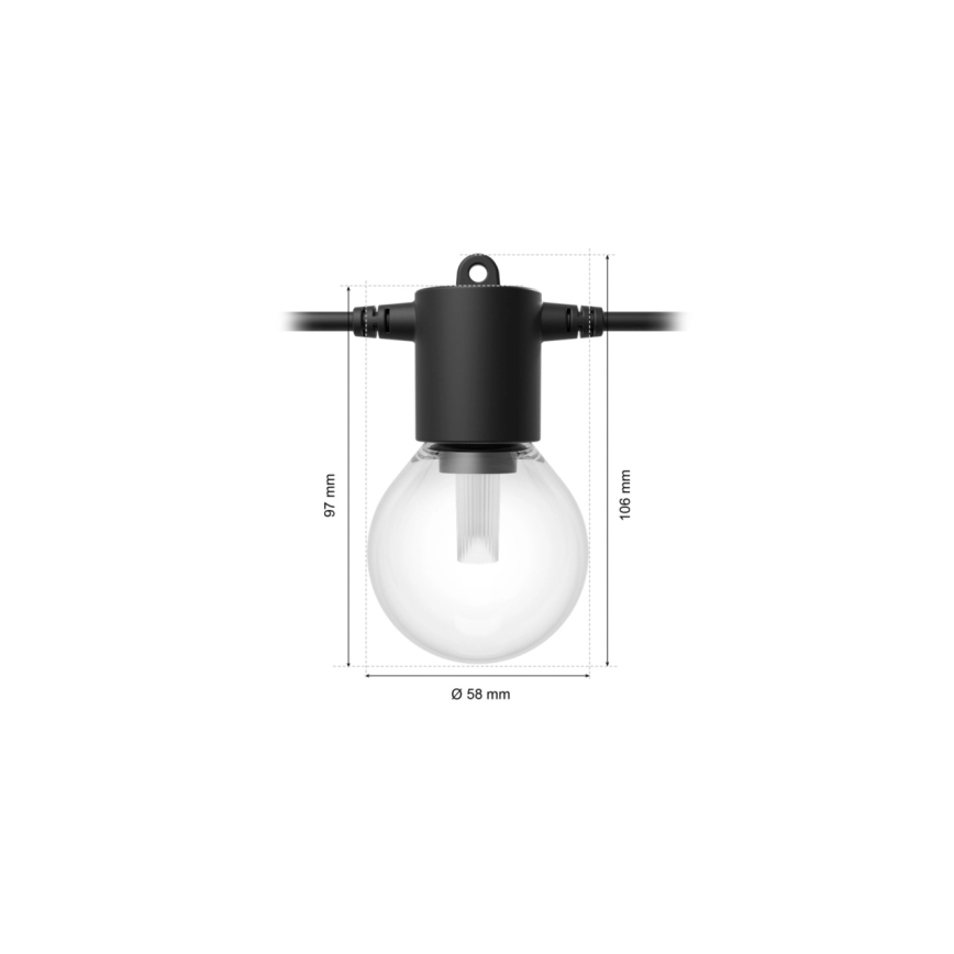 Philips - Hue FESTAVIA LED RGBW verlengbaar en dimbaar lichtsnoer voor buiten, 10×LED, 7 m, IP65