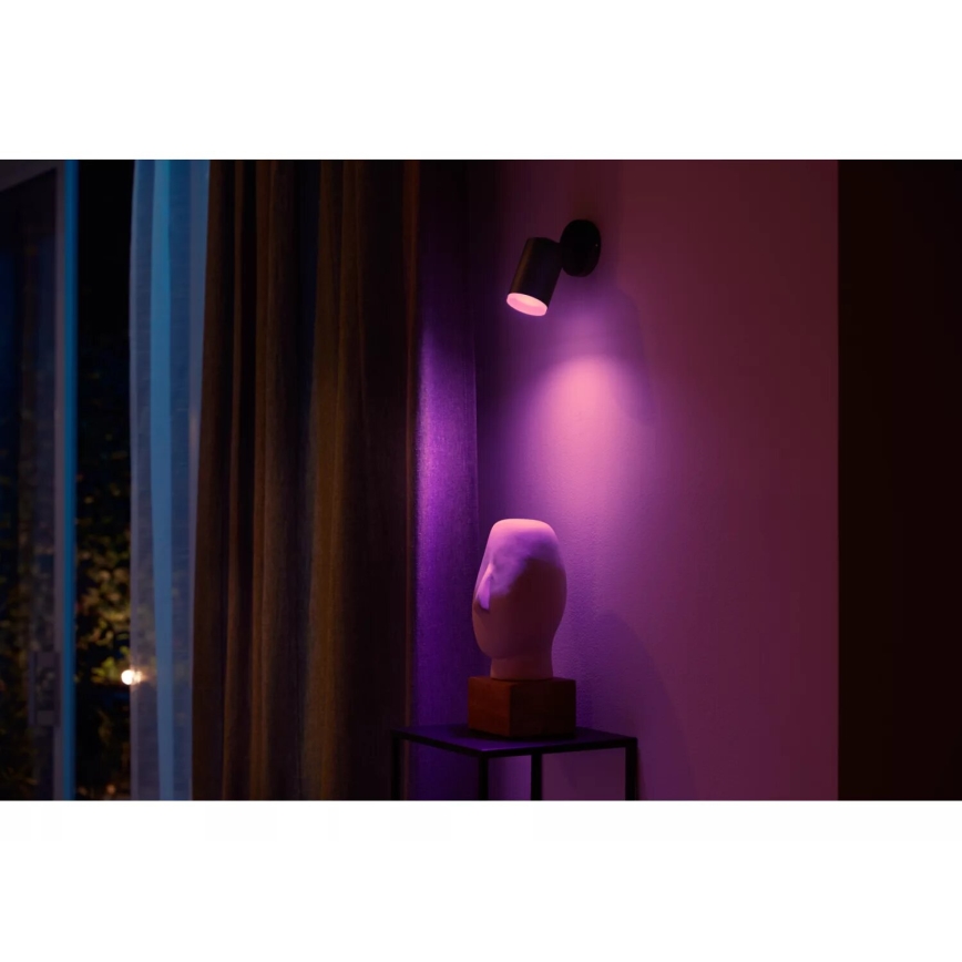 Philips - LED RGBW Dimbare inbouwspot Hue FUGATO 1xGU10/4,2W/230V 2000-6500K zwart