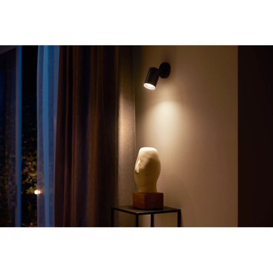 Philips - LED RGBW Dimbare inbouwspot Hue FUGATO 1xGU10/4,2W/230V 2000-6500K zwart