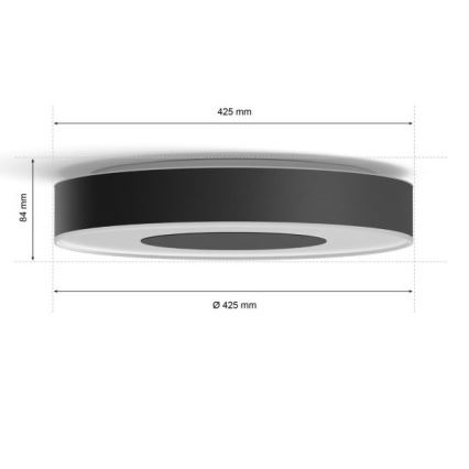 Philips - LED RGB dimbare plafondlamp Hue INFUSE LED/52,5W/230V 2000-6500K Ø 425 mm zwart