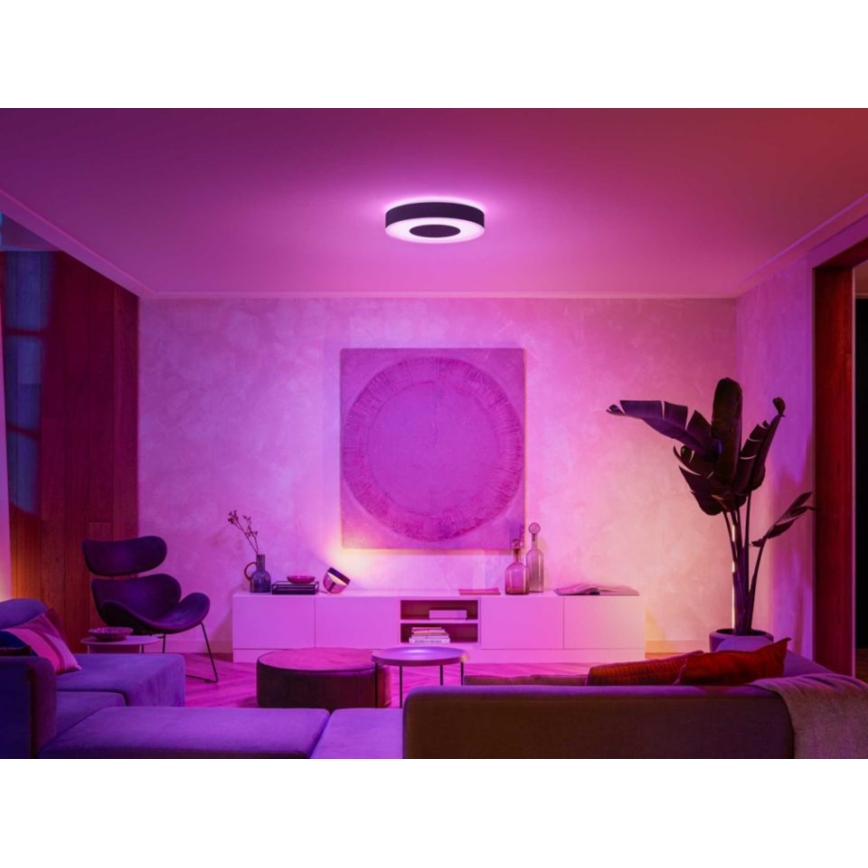 Philips - LED RVB Plafonnier à intensité variable Hue INFUSE LED/52,5W/230V 2000-6500K Ø 425 mm noir