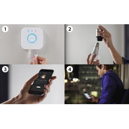 Philips Hue STARTER KIT WHITE basisset 3xE27/9W 2700K + Hue Bridge en dimmerschakelaar