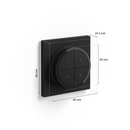 Philips - Afstandsbediening met schakelaar Hue TAP 1xCR2032 zwart