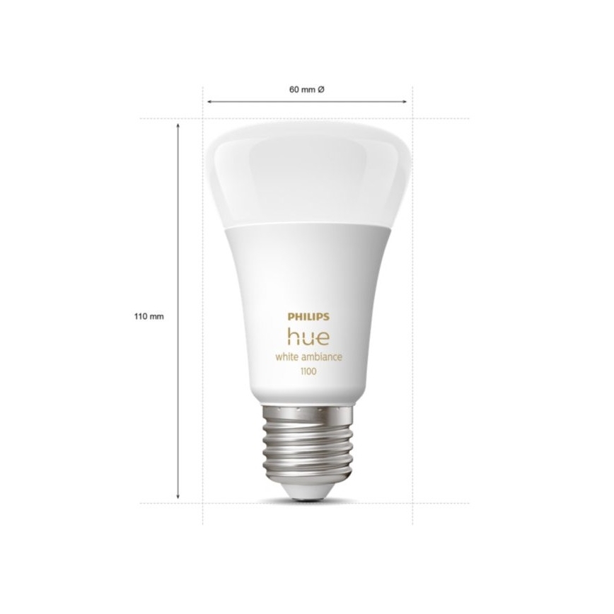 Philips Hue WHITE AMBIANCE dimbare LED-lamp E27/8W/230V 2200-6500K