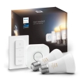 Philips Hue White Ambiance starterset 2x E27/8W/230V + Hue Bridge en dimmer switch