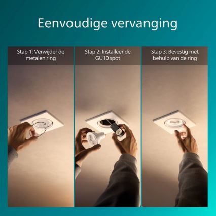 Philips - Inbouwarmatuur PERIDOT 1xGU10/7W/230V wit