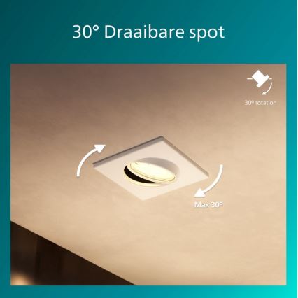 Philips - Inbouwarmatuur PERIDOT 1xGU10/7W/230V wit