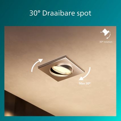 Philips - Inbouwspot PERIDOT 1xGU10/7W/230V zilver