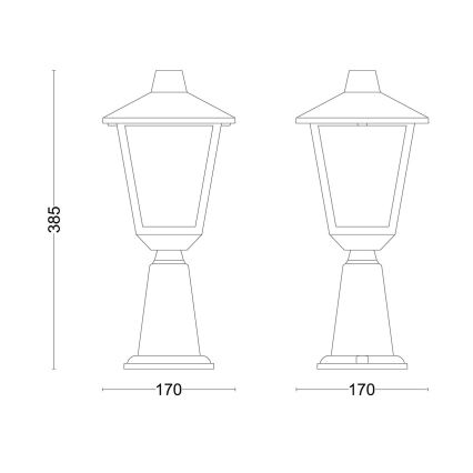 Philips - Lampadaire extérieur KINNO 1xE27/25W/230V IP44
