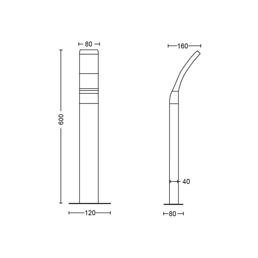 Philips - Lampadaire LED d'extérieur LED/12W/230V 2700K 60 cm IP44