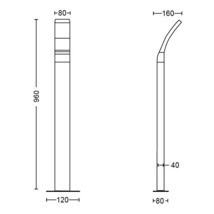 Philips - Lampadaire LED d'extérieur LED/12W/230V 4000K 96 cm IP44
