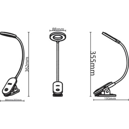 Philips - Lampe à pince à intensité variable LED/5W/5V CRI 90