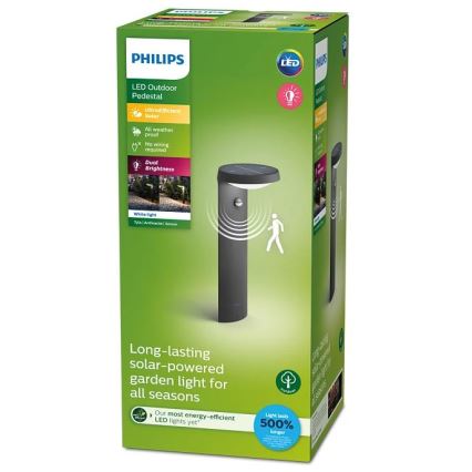 Philips - Lampe solaire avec détecteur de mouvement et de crépuscule LED/1,2W/4V 1800 mAh 3000K IP44