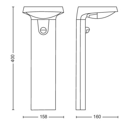 Philips - Lampe solaire avec détecteur LED/1,2W/4V 3000K IP44