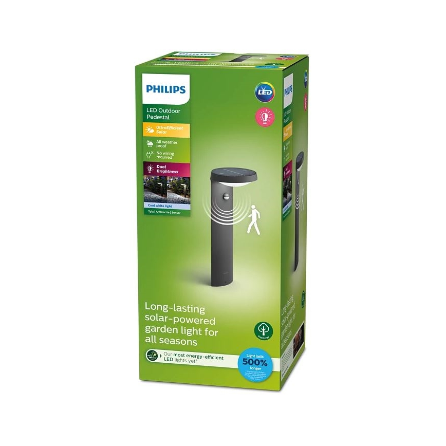 Philips - Lampe solaire avec détecteur de mouvement et de crépuscule LED/1,2W/4V 1800 mAh 4000K IP44