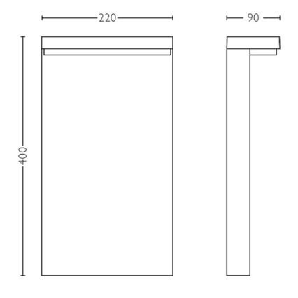 Philips - LED Buitenlamp BUSTAN LED/3,8W/230V 40 cm IP44