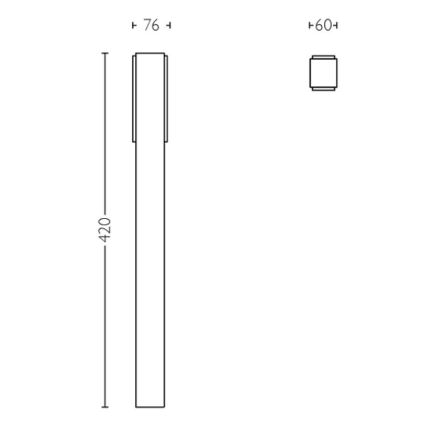 Philips - LED Buitenlamp STRATOSPHERE LED/3,8W/230V 42 cm 2700K IP44