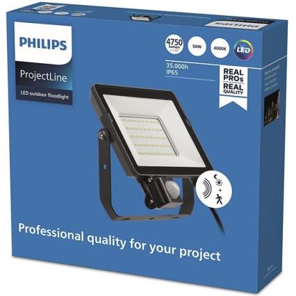 Philips - LED Buitenschijnwerper met sensor PROJECTLINE LED/50W/230V IP65 4000K