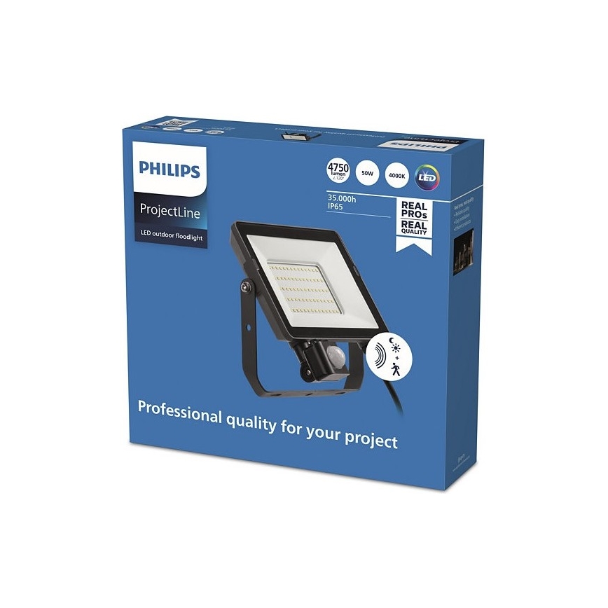 Philips - LED Buitenschijnwerper met sensor PROJECTLINE LED/50W/230V IP65 4000K