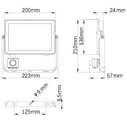 Philips - LED Buitenschijnwerper met sensor PROJECTLINE LED/50W/230V IP65 4000K