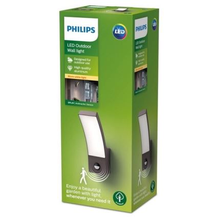 Philips - LED Buitenwandlamp met sensor LED/12W/230V 2700K IP44