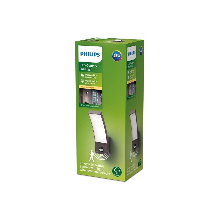 Philips - LED Buitenwandlamp met sensor LED/12W/230V 2700K IP44