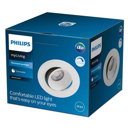 Philips - LED dimbare inbouwspot voor badkamer ABROSA 1xLED/9W/230V IP44