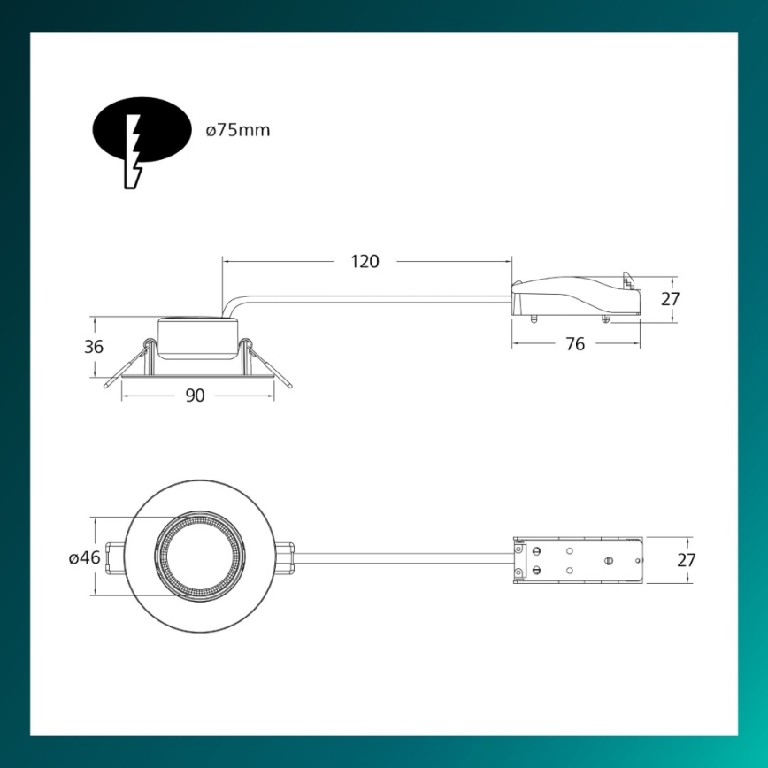 Philips - Dimbare LED-inbouwspot CILANTRO LED/5W/230V 2700K zwart