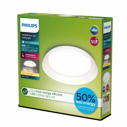 Philips - LED dimbare plafondlamp FLETA SCENE SWITCH LED/10W/230V 2700K wit