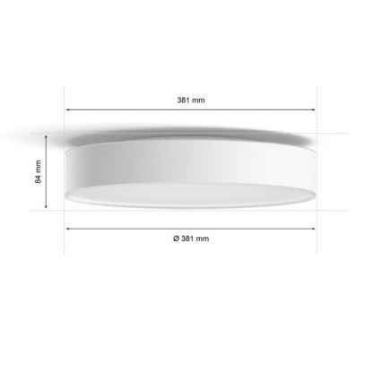 Philips - Dimbare LED-plafondlamp Hue LED/19,2W/230V 2200-6500K Ø 381 mm wit + afstandsbediening