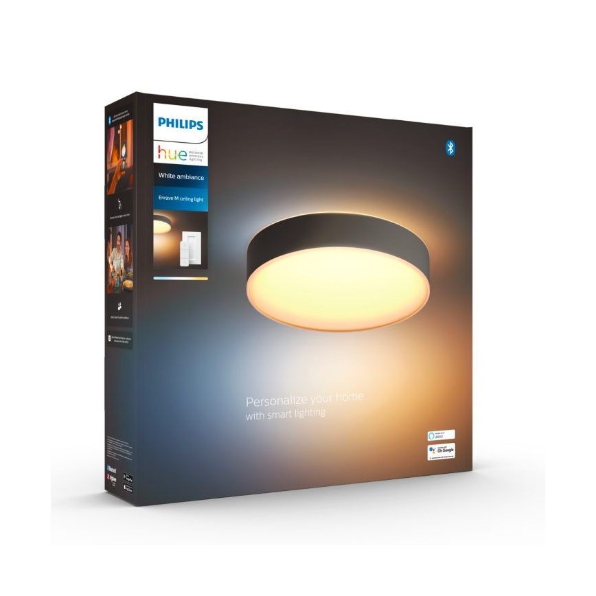Philips - Dimbare LED plafondlamp Hue LED/19,2W/230V 2200-6500K Ø 381 mm zwart + afstandsbediening